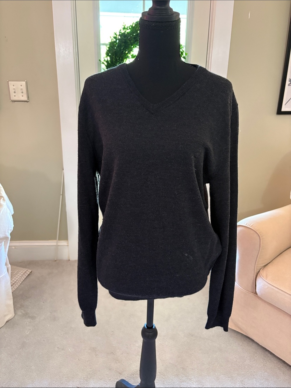J. Crew Black V-Neck Men's Sweater